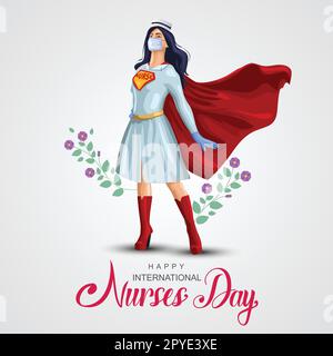 12 May. happy International Nurse Day background. full size of nurse`s uniform. Vector illustration design Stock Vector